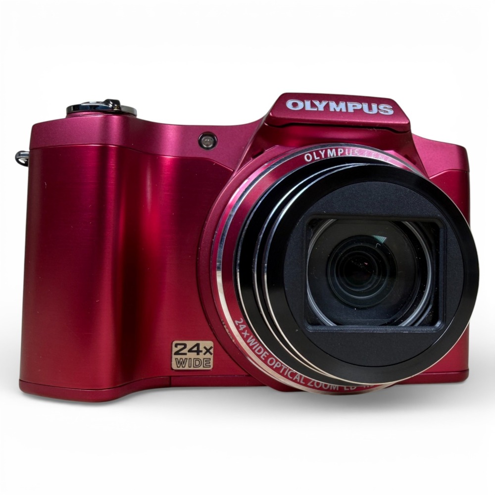 Olympus SZ-14 14.0MP Digital Camera Bundle‎ Red w/ Charger + Battery EUC Tested